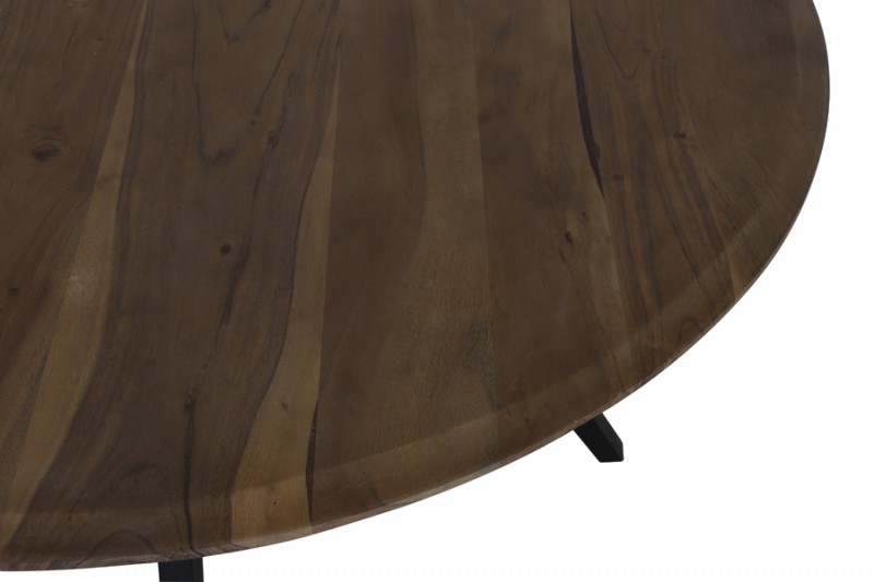 ROUND TABLE ACACIA WOOD BLACK LEGS - DINING TABLES